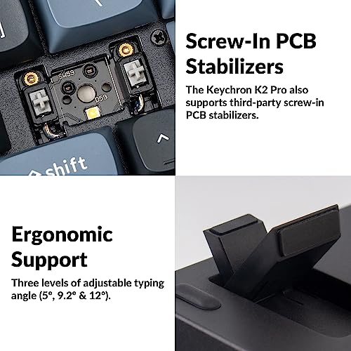 Image of Keychron K2 Max 75% Layout QMK Wireless Custom Mechanical Keyboard, Compact 84 Keys Bluetooth /2.4 GHz /Wired with White Backlight, Super Red Switch Gaming Keyboard for Mac /Windows /Linux