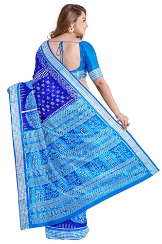 OdiKala royal blue sambalpuri silk saree – image 2