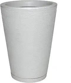 Vaso Planta Decorativo Jardim Polietileno Coluna Redonda 33x40 Cor:Cinza