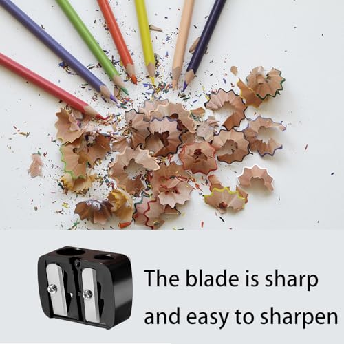 2 PCS fKiZanthene Eyeliner Sharpener, 2-Hole Makeup Sharpener, Compact Eyebrow Pencil Sharpener for All Almost Sizes, Eyeliner, Lip Liner & More, Easy to Clean(Black) - Image 5