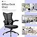 Furmax Office Desk Chair with Flip Up Arms, Mesh Mid Back Computer Chair Swivel Task Chair with Ergonomic Lumbar Support (Black)