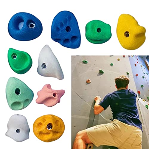 Bambini adolescenti adulti resina arrampicata tiene ideale per bambini arrampicata parete arrampicata con viti, 10 pezzi premium vite kit arrampicata principianti