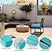 IPYNBAP Outdoor Chair Cushions Set of 4,Waterproof Outdoor Seat Cushions for Patio Furniture,Patio Chair Cushion with Handle and Ties, Square Out Door Chair Pads,19
