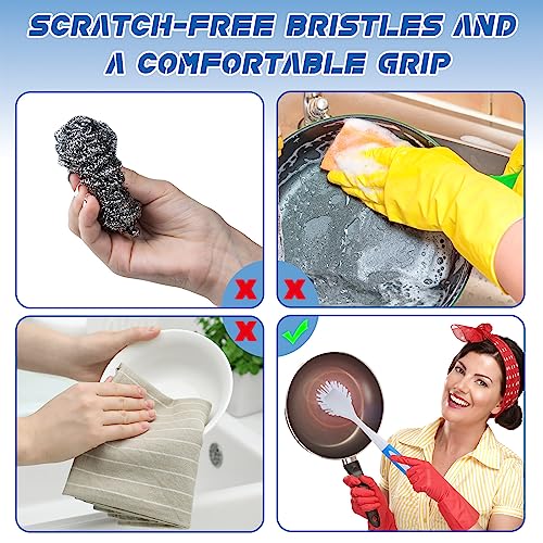 Image of Hsei 20 Pcs Kitchen Scrub Dish Brush Bulk, Blue