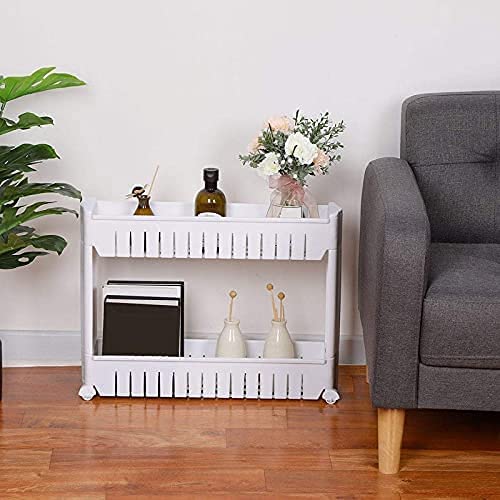 NAVRANG 2 Tier Plastic Slim Multipurpose Space Saving Storage Organizer Rack Shelf with Wheels, Make in India (B0BC3VDJZD) Amazon Price History, Amazon Price Tracker