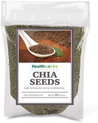 Healthworks Chia Seeds Raw (32 Ounces / 2 Pounds) | Premium & All-Natural | Contains Omega 3, Fiber & Protein | Great with Shakes, Smoothies & Oatmeal