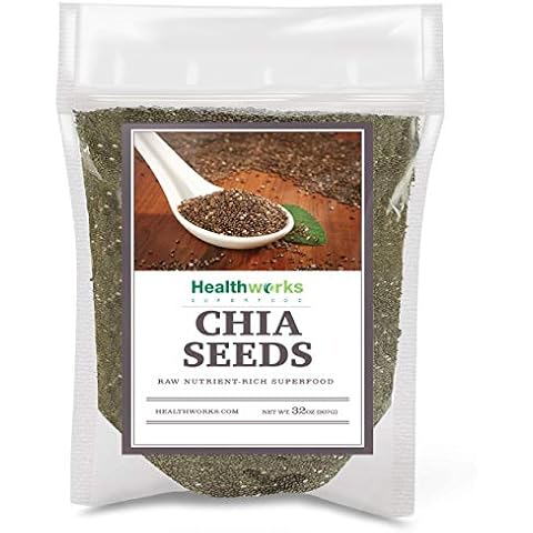 Healthworks Chia Seeds Raw (32 Ounces / 2 Pounds) | Premium & All-Natural | Contains Omega 3, Fiber & Protein | Great with Shakes, Smoothies & Oatmeal Cover