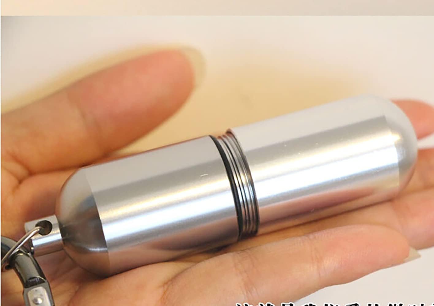 Mytangstorage Box Aluminum Waterproof Medicine Pill Box Time Capsule with Key Chain