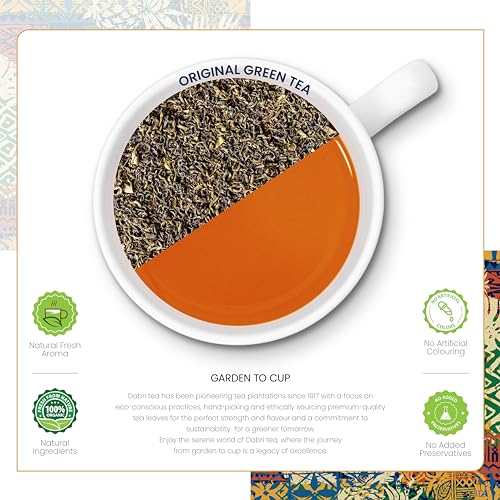 Image of Dabri Detox Green Tea 32 Pyramid Dip Tea Bags | Fresh Natural flavoured green tea for good health | Rich with Anti-Oxidants | Immunity Booster, Improves Metabolism & Used to Reduces Waist (32 bags)