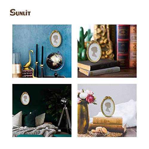 Sunlit Vintage Picture Frame 4X6 Inch, Oval Antique Photo Frames With Glass Front thumb #3