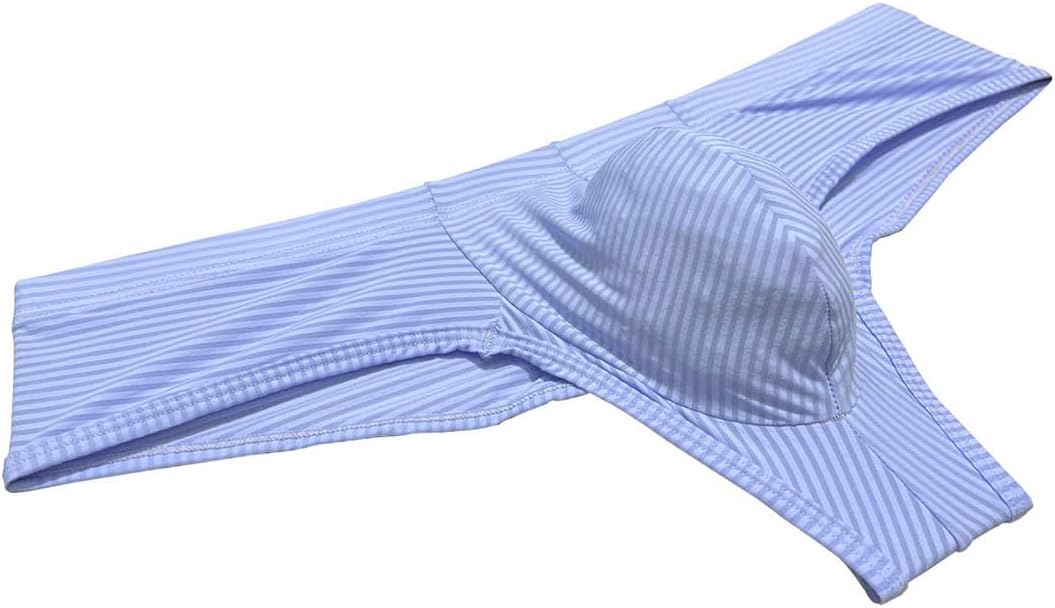 Mens Micro Ice Silk Bikini Boxer Briefs Solid Stripe Underwear Ultra Thin Hipster Underpants Half Hip Coverage - Image 5