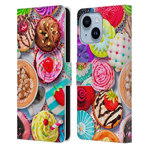Étui portefeuille iPhone 14 Plus Cupcakes et Cacao pour égayer vos pauses café