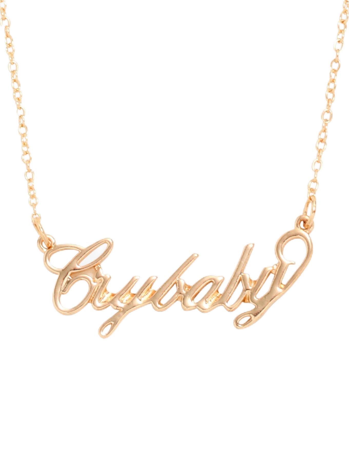 Melanie Martinez Crybaby Nameplate Necklace GOLD NONE