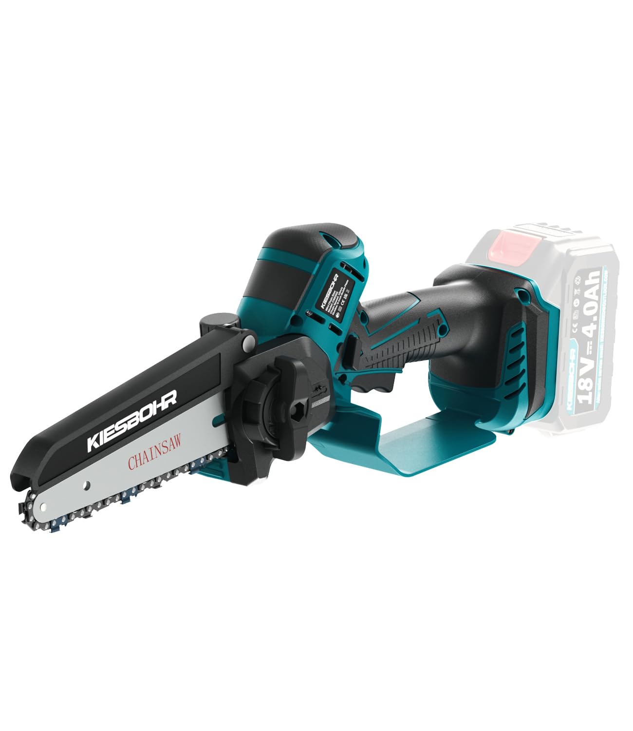 KIESBOHR 15cm Akku Astsäge CSE002, Kompatibel mit Makita 18V Akku, bürstenlose Mini Akku Kettensäge, Automatische Kettenschmierung (ohne Akku)