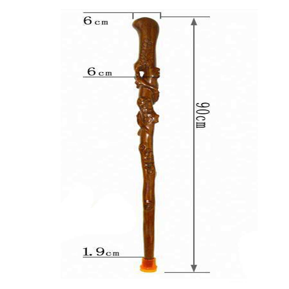 Bastone da Passeggio in Legno Massiccio, Bastone da Passeggio Antiscivolo Leggero Portatile per Escursionismo, Trekking, Campeggio, Viaggi, Arrampicata, 90 Cm,Stampelle Times