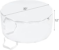 Vista 3 de Hedume Bolsa de almacenamiento para coronas, bolsa transparente de 30 x 12 pulgadas, contenedor de almacenamiento de corona de Navidad con doble