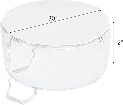 Miniatura 3 de Hedume Bolsa de almacenamiento para coronas, bolsa transparente de 30 x 12 pulgadas, contenedor de almacenamiento de corona de Navidad con doble