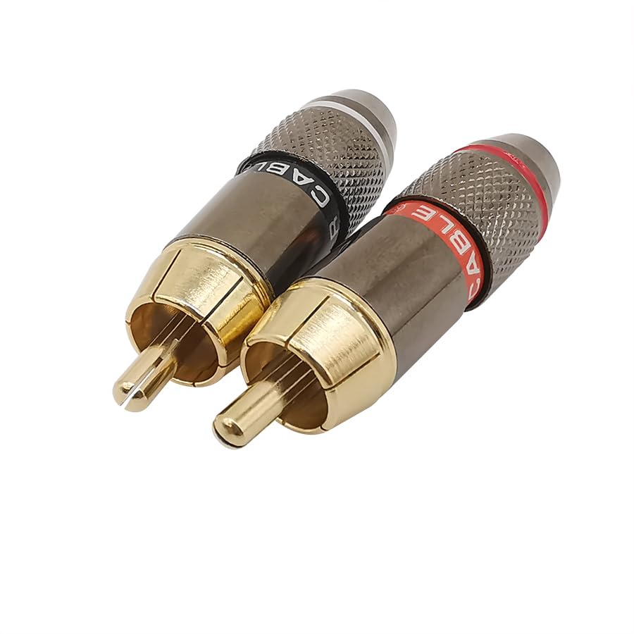 Connecteurs mâles plaqués or pour câble de haut-parleur 6mm AIQFTGSNS