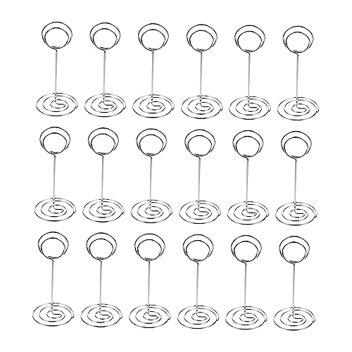 KICHOUSE 20Pcs Memo Clips for Wedding Desktop Photo Display Clamps Round Base Message Holders Table Card Stands for Notes Menus and Name Cards Peacock