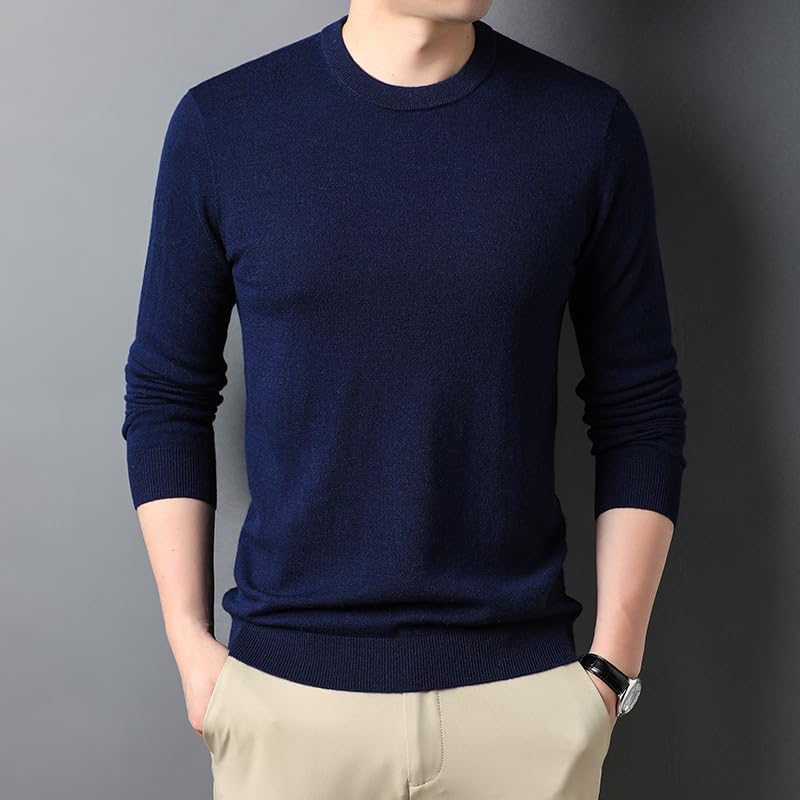 Men's Wool Sweater Fall and Winter Models Round Neck Pullover Bottoming Sweater3
