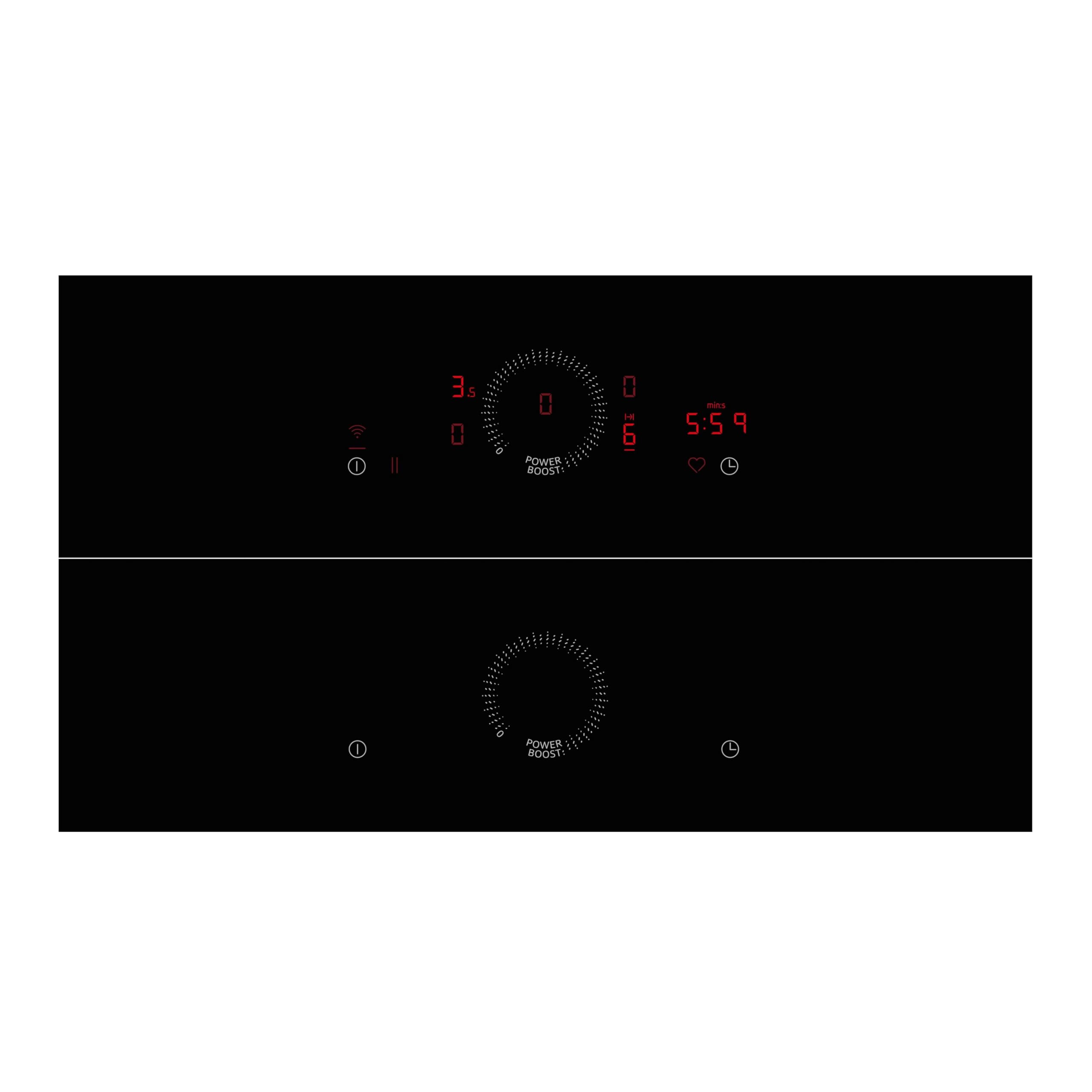 NEFF T58SHF1L0, N 70, Induktionskochfeld, autarkes Glaskeramik-Kochfeld 80 cm breit, Twist Touch, Home Connect, Smart Hood Automatic, Powerstufe, aufliegend, Schwarz