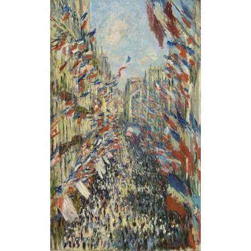 Toile Monet La rue Montorgueil à Paris pour salon moderne
