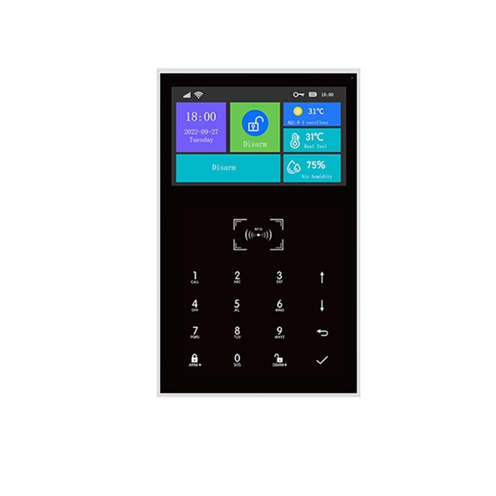 Sistemi Sicurezza Casa Smart Life Home di allarme sicurezza GSM Schermo da 4,3 pollici Host WIFI con porta e sensore movimento App Control Work(PG109 Host)