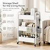 3 Tier Rolling Cart Metal with DIY Pegboard, White Rolling Cart on Wheels for Art Supply Organizer, Three Tiered Craft Organizers and Storage Cart, Utility Hobby Carts for Baby Diaper Caddy,Nail,Book #4