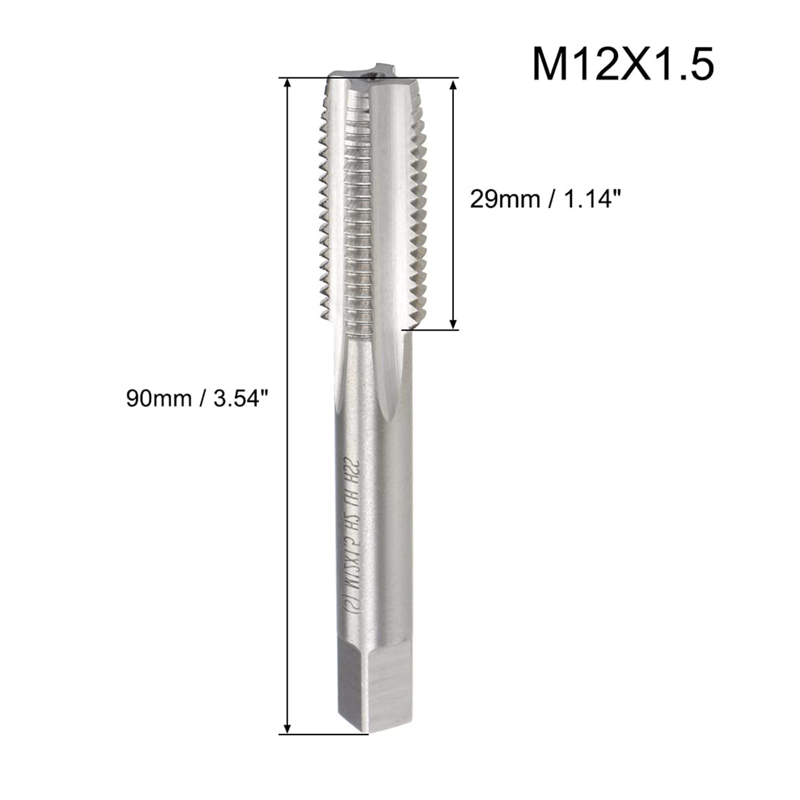 MACHSWON Metric Taps M12 x 1.5mm, for Threading Machine and Electric Drills H2 High Speed Steel Ti-Coated - Image 2