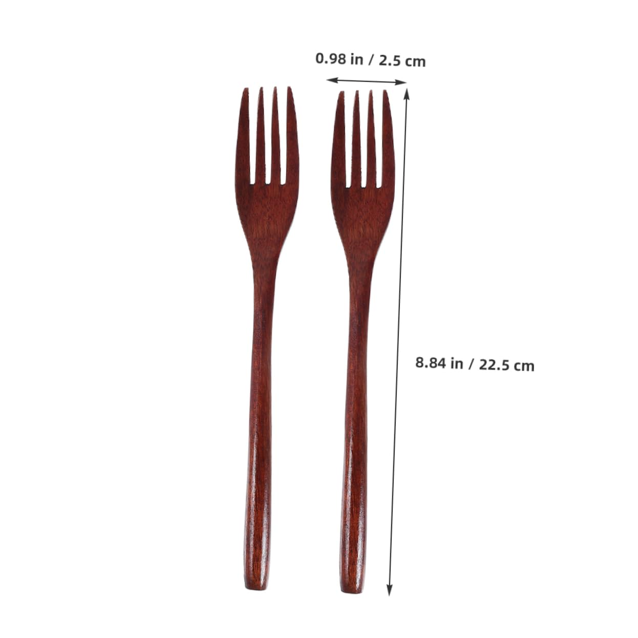Unomor Wooden Salad Forks Salad Spinner Utensils Natural Wood Serving Forks Pasta Appetizers Elegant Comfortable Grip Kitchen Tool