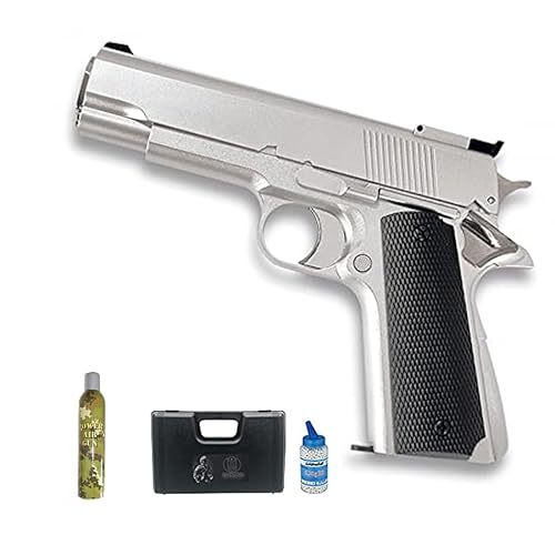 Green Gas Airsoft-Pistole Typ Colt 1911 HFC + Gasflasche + Fläschchen + Koffer (Leistung: 0,5 Joule) Green Gas Airsoft-Pistole Typ Colt 1911 HFC + Gasflasche + Fläschchen + Koffer (Leistung: 0,5 Joule)