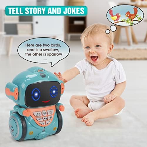 KaeKid Robot Toys for Kids, Interactive Smart Robot with Voice Control, Speech Recognition, Singing, Dancing, Repeating and Recording, Telling a Story, Gifts for 3 4 5 6 7 Year Old (Blue)