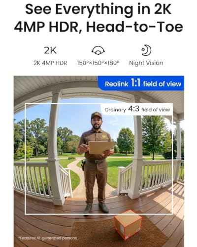 Image of REOLINK Battery Video Doorbell (2nd Gen) 2K 4MP Wireless Outdoor Camera