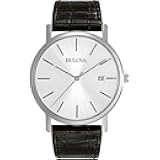 Men's Classic 3-Hand Calendar Date Quartz Leather Strap Watch, Buckle, 37mm