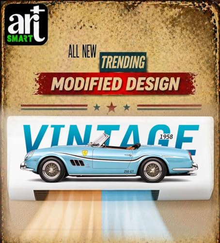 Image of Art Smart Mustang GT Racing Car Air Conditioner Sticker, High Quality Vinyl, HD Gloss Finish, 24 Inches, for Indoor (Black) (VINTAGEFARRARI)