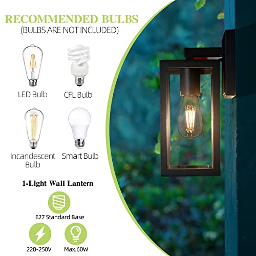 HLFVLITE Outdoor Wall Light Black Aluminum Exterior Wall Sconce for Porch Entryway, Doorway, Patio and Garage - Image 3