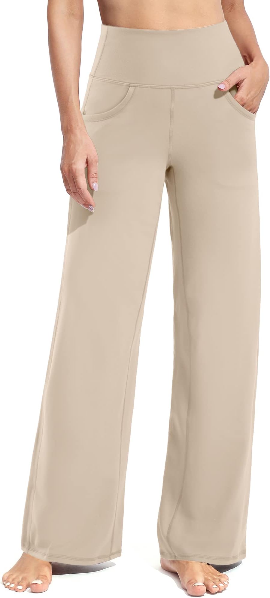 PromoverWide Leg Pants Woman Yoga Pants with Pockets Stretch Loose Casual Lounge Sweatpants Petite/Regular/Tall