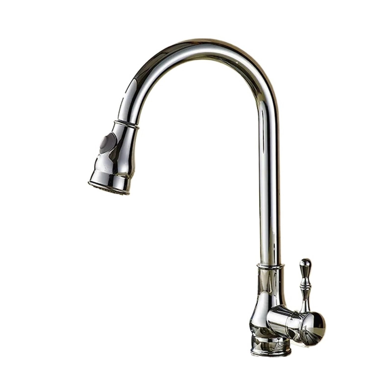 Robinet de cuisine extractible en laiton chromé au design haut de gamme