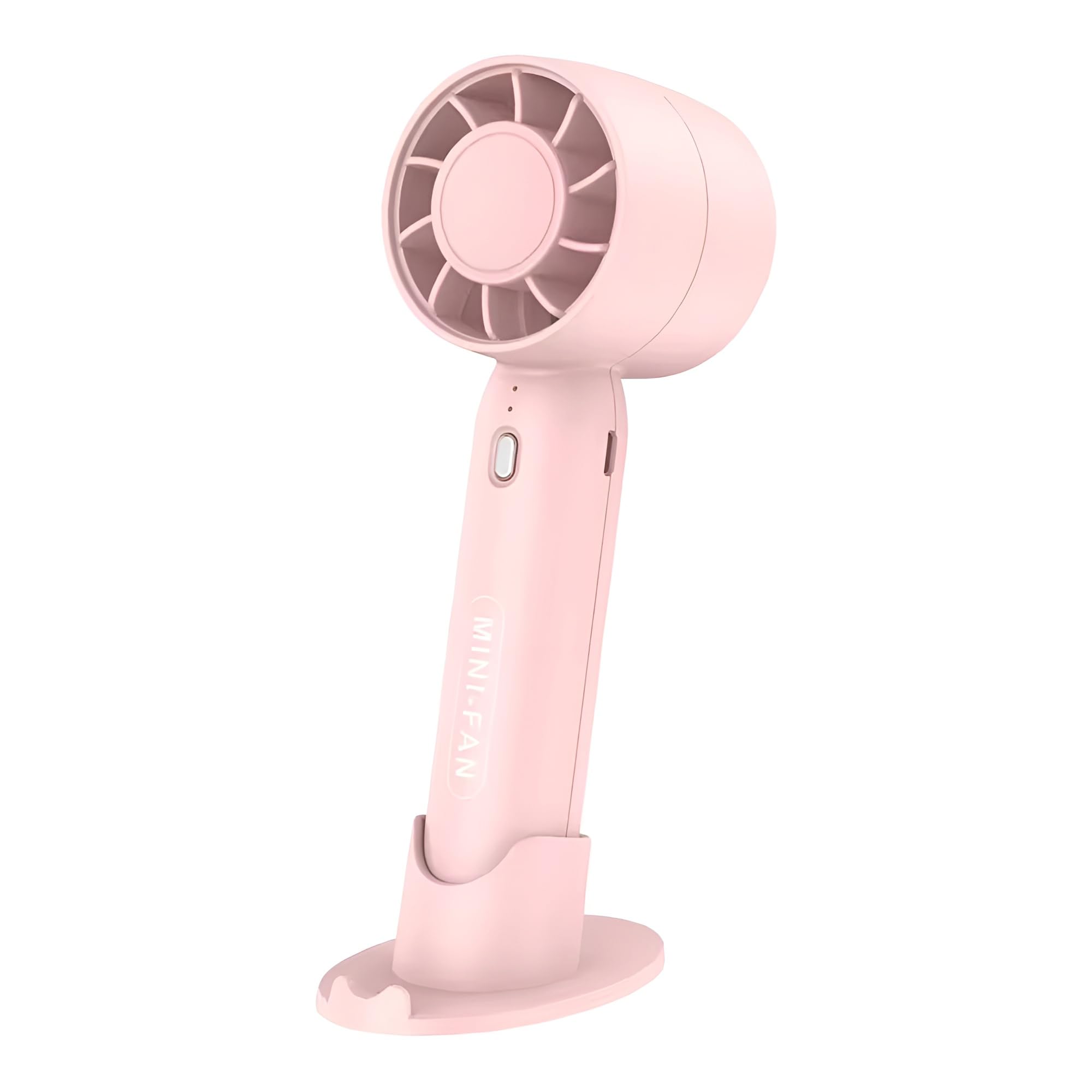 T10 Rechargeable Mini Fan, USB Portable Handheld Fan with Stand, 3 Speed Cooling Fan for Table Desk Travel Office Outdoor Use, Silent Electric Hand Fan (Pink)-image-11