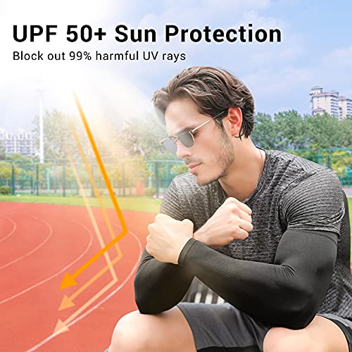 Rescoto 2 Pairs Uv Protection Cooling Arm Sleeves Sun Sleeves Upf 50 Men Women #TOP1