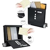 TÄGA 2214 Design Briefkasten matt anthrazit mit Zeitungsfach, Namensschild, Sichtfenster - 2