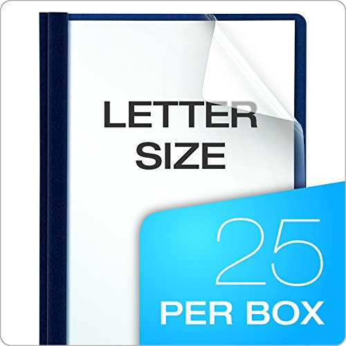 Oxford Clear Front Report Covers, Dark Blue, Letter Size, 25 Per Box (55838Ee) #TOP6