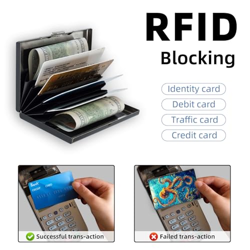 Credit Card Holder Wallet for Women - Ultra-Slim Metal Card Wallet with RFID Blocking | Mini 6-Slot Card Case Wallet, Secure & Stylish Metal Credit Card Holder, Majestic Octopus4