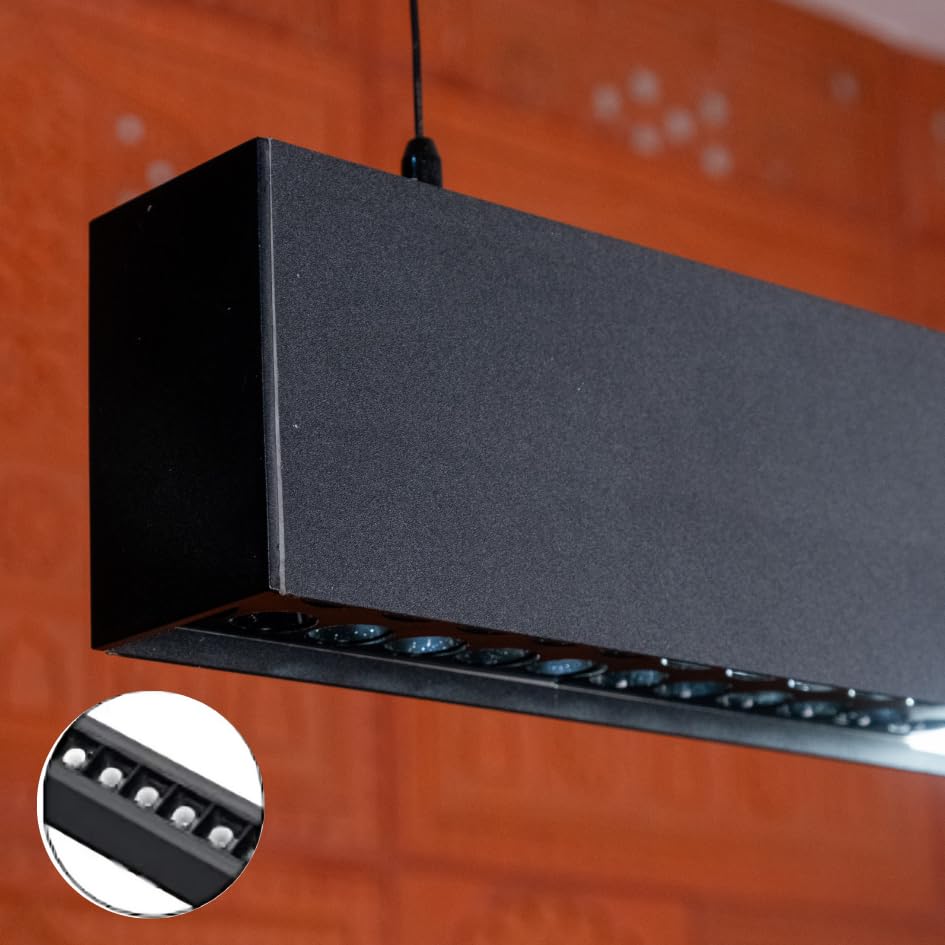 Image of Acco LED 40W Hanging Blade Linear LED Light | Sleek Black Finish | Prismatic Diffuser | Neutral White | Perfect for Workstations, Offices, Showrooms & Study Areas