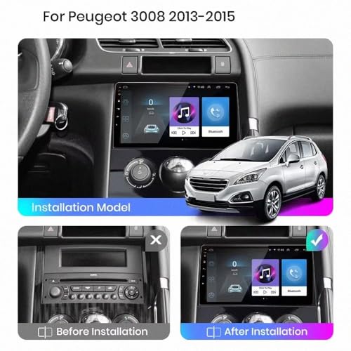 Navegación GPS para Peugeot 3008 con Bluetooth y Mirror Link 4