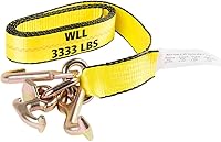 Vista 5 de Mytee Products Paquete de 4 correas de cabrestante de recuperación de 2 pulgadas x 8 pies con gancho de racimo RTJ
