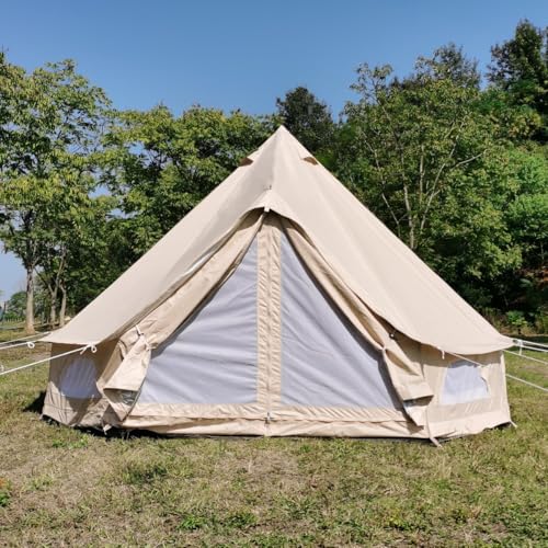 Carpa tipo yurt de safari impermeable 13FT para camping familiar 4-5 personas miniatura 1