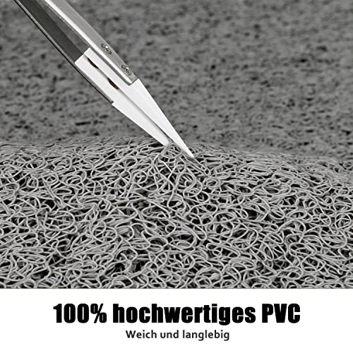 Duschmatte rutschfest, Weich Komfort Sicherheits Badewannenmatte mit Ablauflöchern, PVC-Luffa Massage Duschmatten für Nassbereiche, Schnell trocknend (Grau, 40x 60 cm)