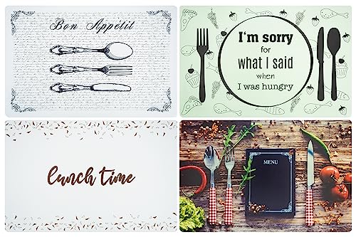 Set di 4 Tovagliette Americane Lavabile Vintage in Plastica, Tovaglietta