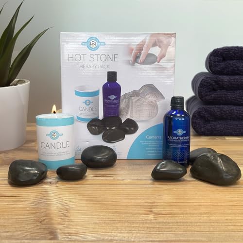 Well Being Hot Stone Relaxation Therapy Kit with Spa Accessories and Carry Bag